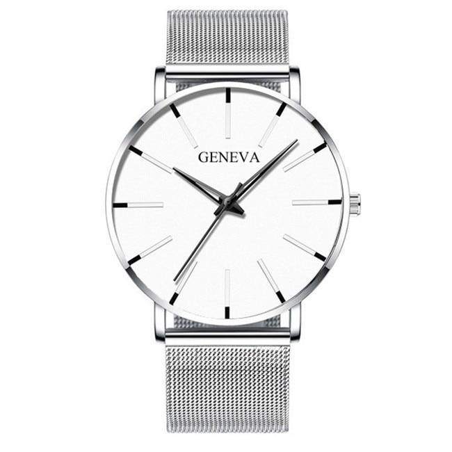 2020 Minimalist Men's Fashion Ultra Thin Watch Simple Men Business Stainless Steel Mesh Belt Quartz Watch Relogio Masculino