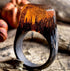 Luxury Handmade Unique Unisex Ring For Womens and Men  Wood Resin Ring Handmade Snowy Mountain Forest Micro Landscape Wooden Rings