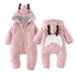 Elegant Baby Clothes Rompers Jumpsuits Newborn Cartoon Little Bee Rabbit Ears Zipper Clothes Cotton Jackets For Kids