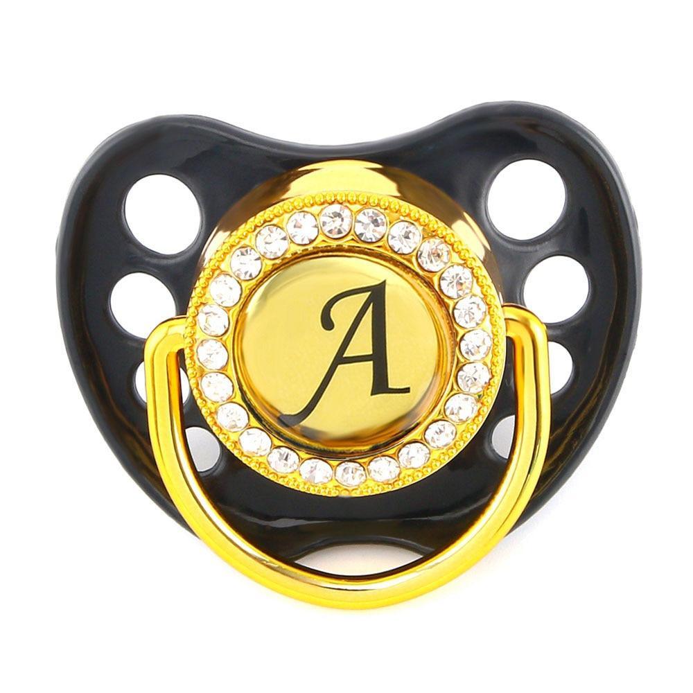 Baby Name Initial Letters Silicone Newborn Kids Dummy Pacifier Nipple Baby Soother Holder Great Babies Gift