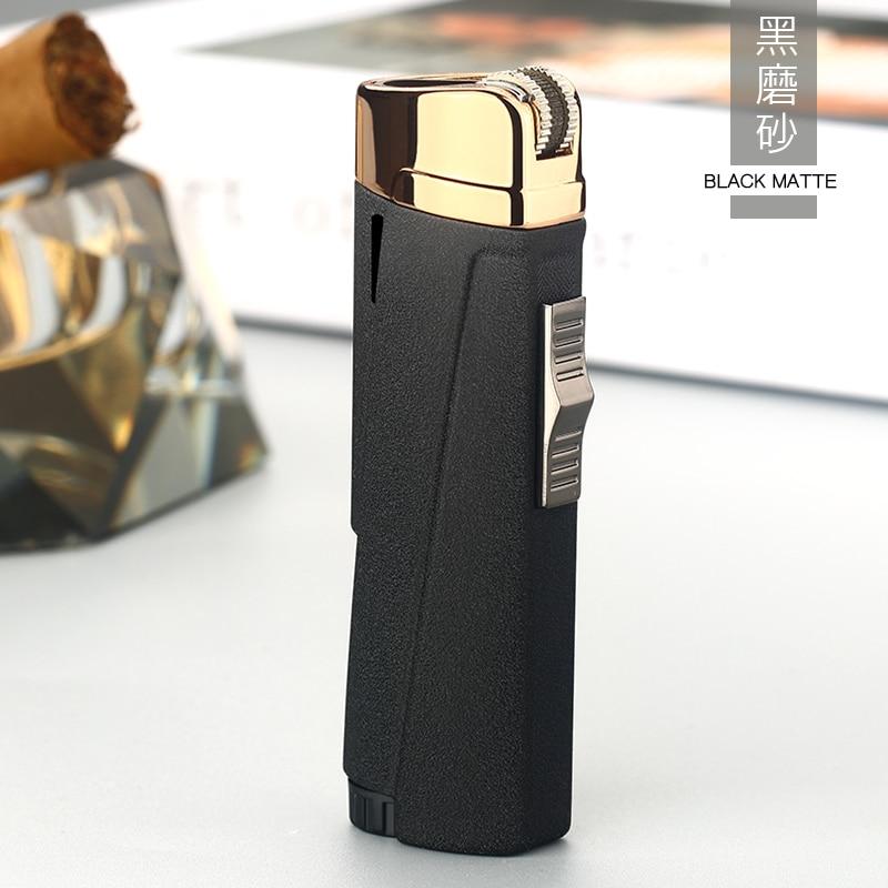 NEW Modern Luxury Grinding Wheel Three Torch Turbo Lighters For Cigarettes Accessories Cigar Smoking Lighters New Metal Design