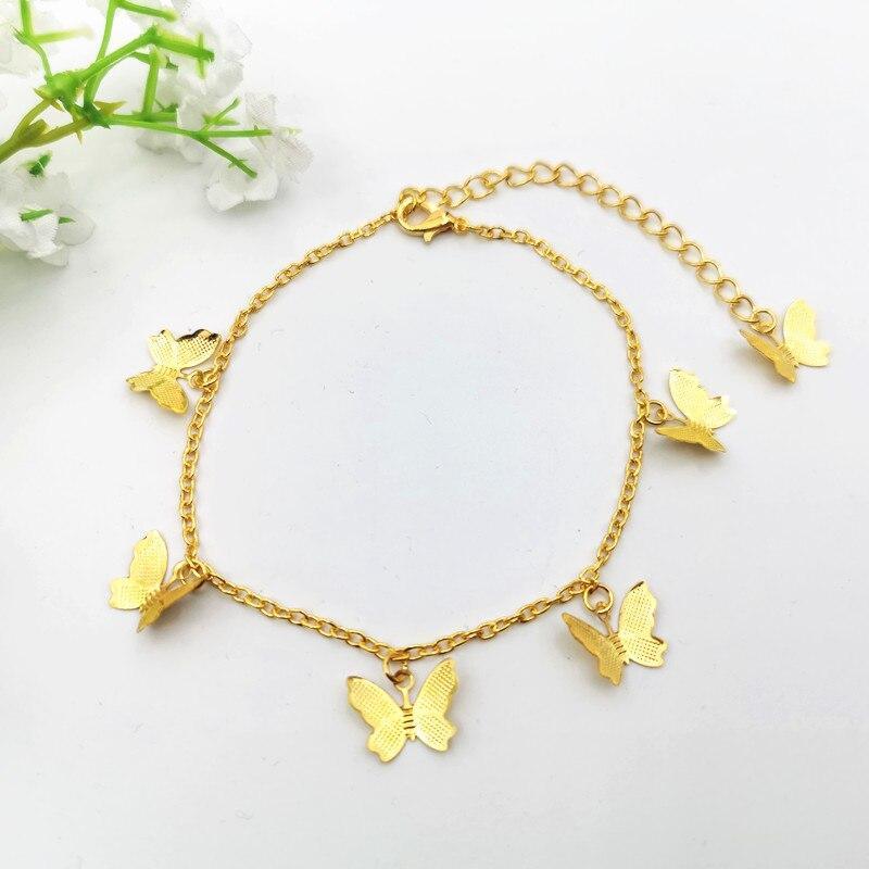 Modern New Luxury Butterfly Anklets For Women Gold Silver Color Chain Ankle Bracelet Bohemian Foot  Leg brecelets Jewelry