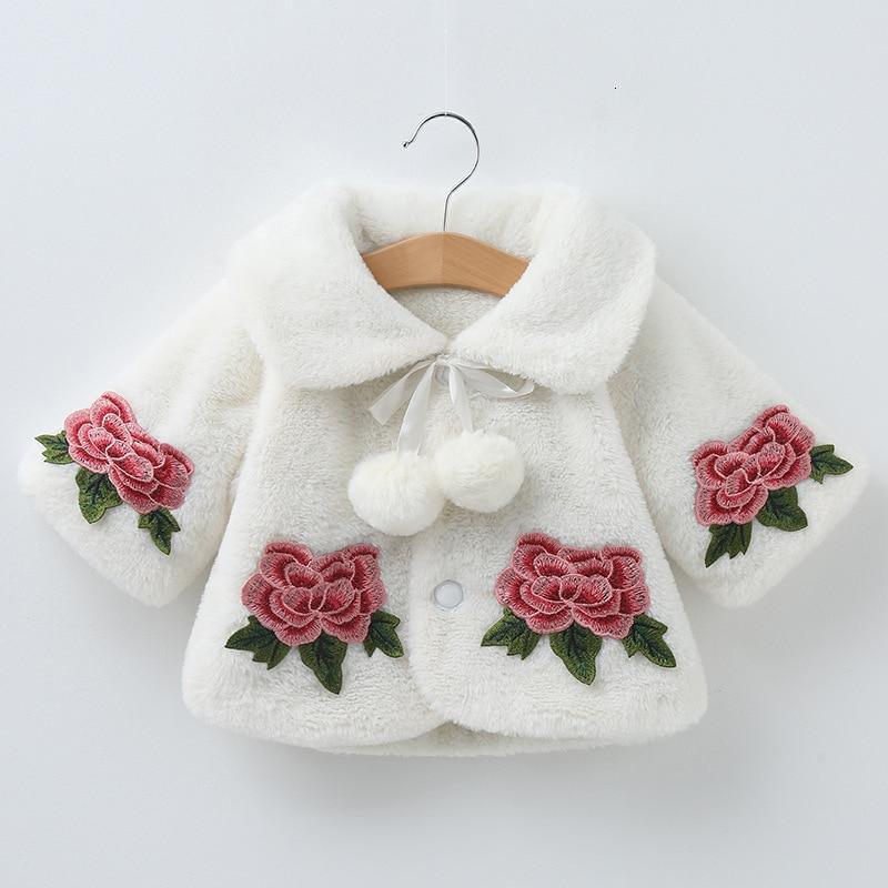 Princess Baby Girls Winter Thick Bownot Cloak Coat Flower for Children In Modern New Design With Flowers