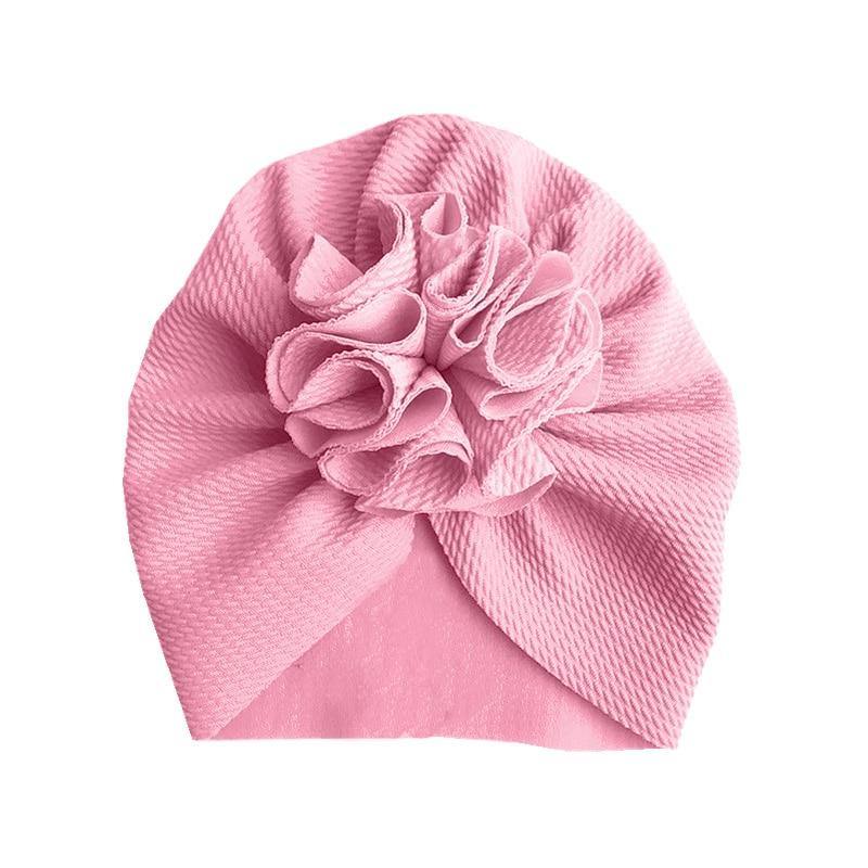 Handamde Elegant Baby Hats for Girls Big Bow Turban Hat Newborn  Baby Beanie Cap Solid Color Style