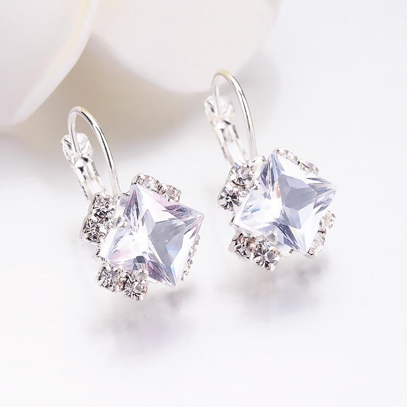 Modern Crystal Square Luxury Earrings For Women Epic Red, Blue, New Fashion Accessories Greata For Party Elegant Jewelry