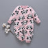 Newborn Baby Clothes Dinosaur Print Baby Boy Romper Warm Infant Soft Fleece Jumpsuit For Winter