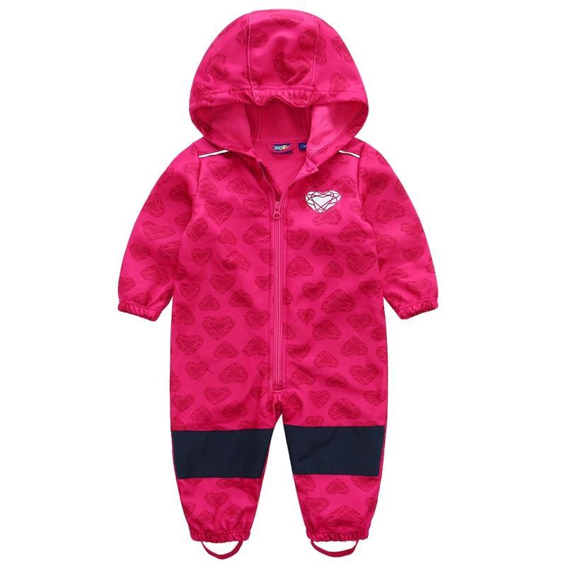 Ski suit For Children Soft Shell Outdoor Jacket Waterproof  Fleece Lining Jumpsuit For Boys and Girls In Modern Colorful Design