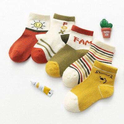 5Pairs Newborn Cotton infant Anti-slip floor socks for Boys/Girls Cute Cartoon animal Baby Toddler Socks For Baby and Kids