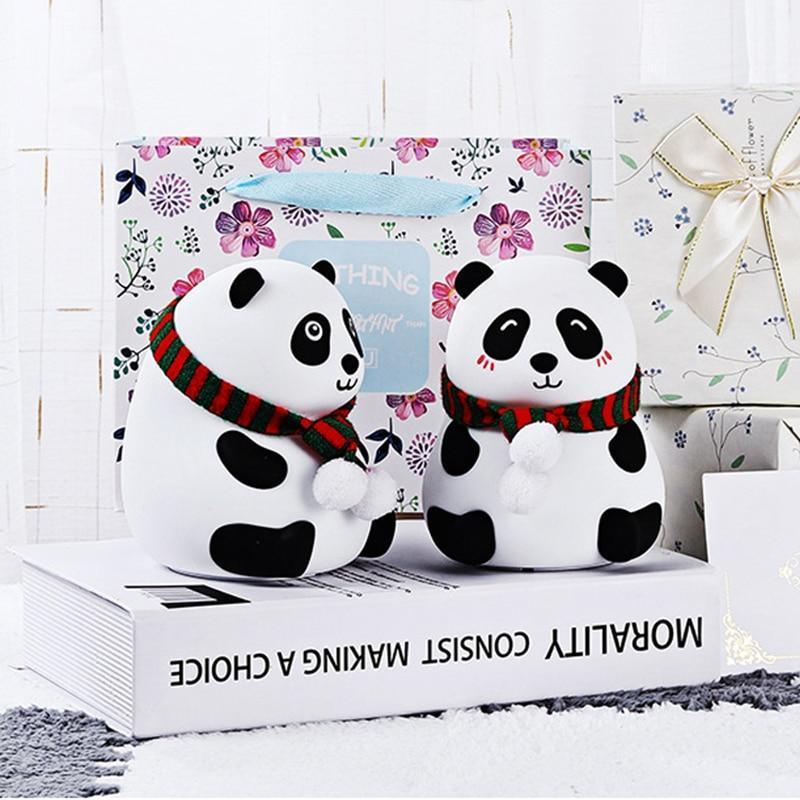 Night Light for Kids, 7-Color Silicone Big Eyes Panda Nursery Lights, USB Rechargeable LED Lamp for Girls and Boys Bedrooms