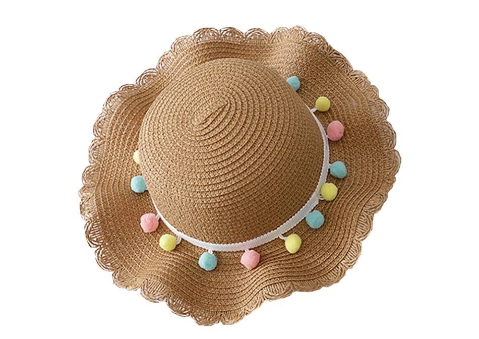 Luxury Baby Lady Girl Summer Straw Sun Handmade Beach Hat In elegant Modern Deign For Kids