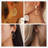 New Fashion Round Dangle Drop Korean Earrings For Women In Geometric Round Heart Gold Earring Elegant Style