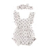 Newborn Baby Girls Ruffles Romper  Backless Flower Sun suit Jumpsuits With Headband In Luxury Floral Design