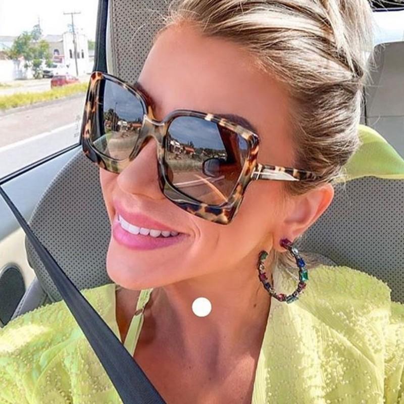 Fashion Oversized Women Square Big Frame Graduent Woman and Lady Sunglasses Brand Designer with  UV400 Protection gafas de sol mujer