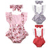 Luxury Modern Newborn Baby Girl Clothes Polka Dot Print Flower Fly Sleeve Romper Jumpsuit Headband 2Pcs Outfits For Girls