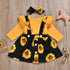 Baby Girls New Fashion Sunflower Floral Romper Toddler Dress Newborn Headband Outfits Girl Sundress Clothes Set