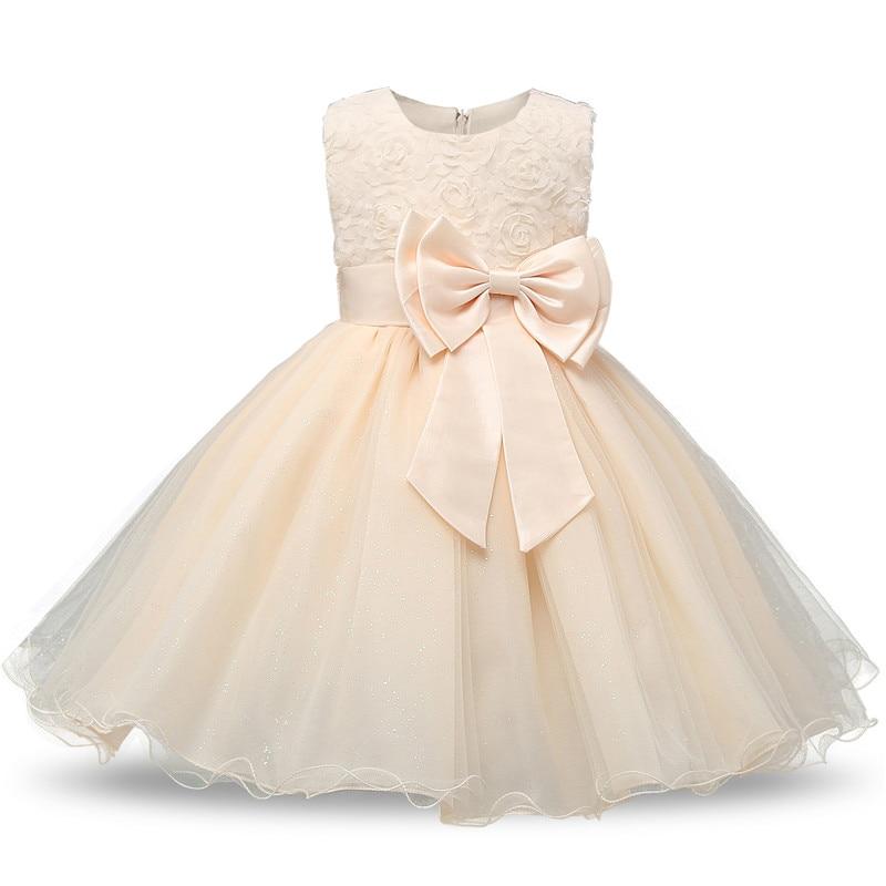 Luxury Modern Designer Baby Girls Flower Gowns Baptism Princess tutu Birthday Dress WIth Big Bow On Back