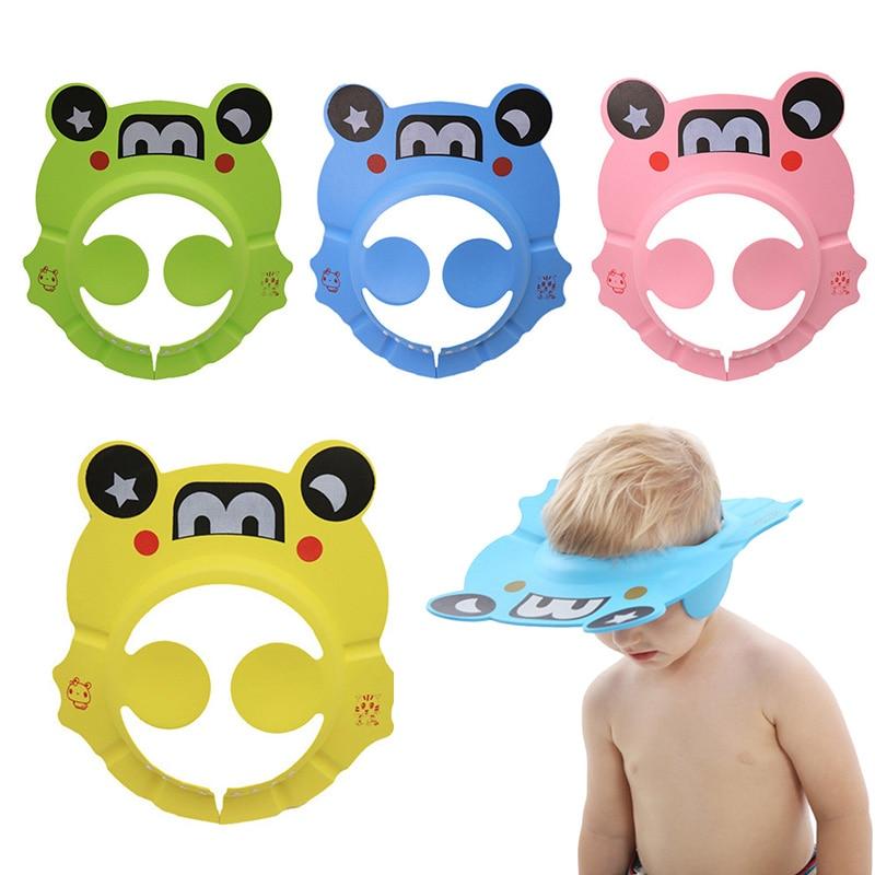 Baby Bathroom Safety Visor Hat Child Shower Cap Adjustable Soft Protect Cute Children Shampoo Safety Protection Bathroom Accessories