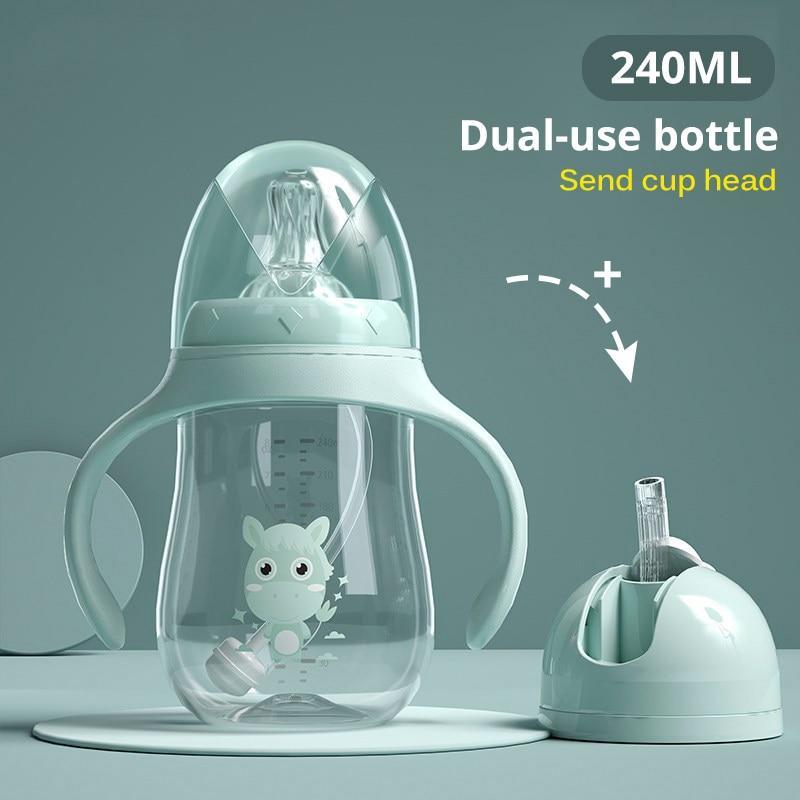 Baby Bottles Drinking Cup Feeding Bottle Wide-Caliber Drinking Milk Drinking Water Dual-use Bottle For baby and Kids