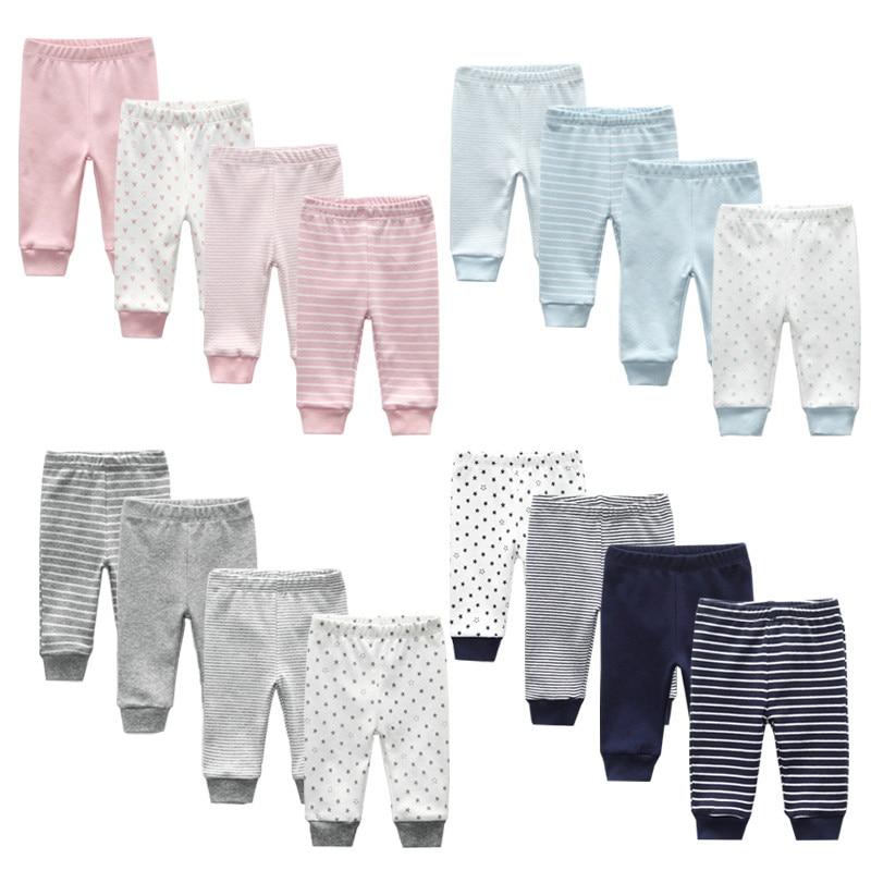 3/4PCS/SET Newborn Pants Cartoon Design Four Seasons Baby 100%Cotton Soft Girl Pants Baby Boy trousers Pants 0-24M For Kids