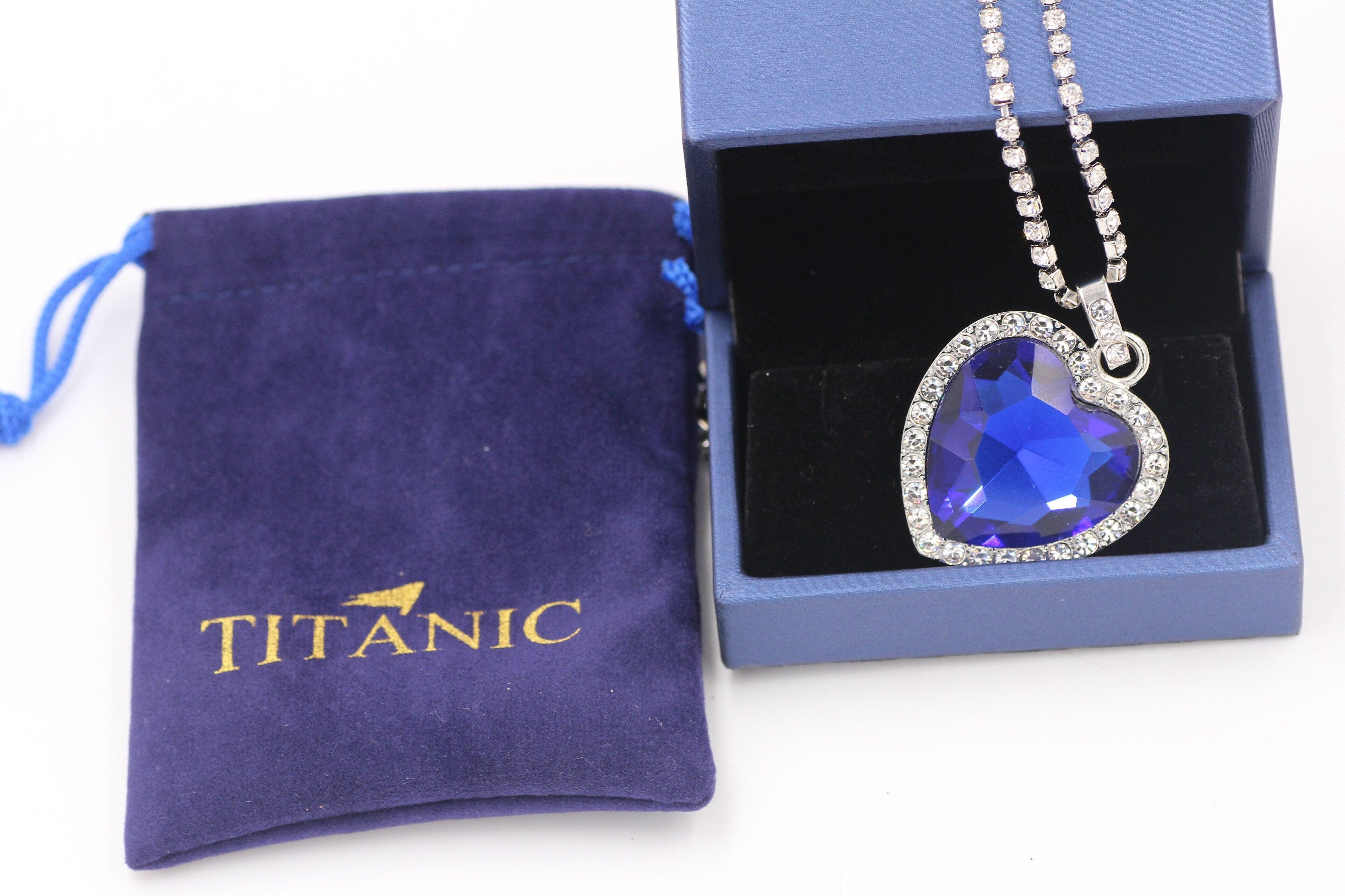 Titanic Heart Of Ocean Blue Heart Love Necklace Luxury Wedding  Jewelry Perfect Gift For Women