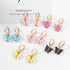 Luxury Fashion Acrylic Butterfly Stud Cute Butterfly Pendant Necklace and Earrings For Women Colorful Girls Jewelry Gifts