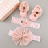 Flower Baby Girl Headband Socks Set Shoes With  Crown Bows Newborn Headbands For Girls Turban Baby Hair Accessories