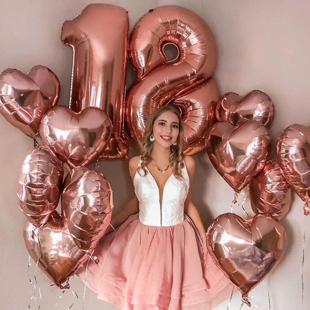 NEW Big Modern 32inch Luxury  Number Foil Helium Balloons For Birthday Party and Celebrations Modern Decoration