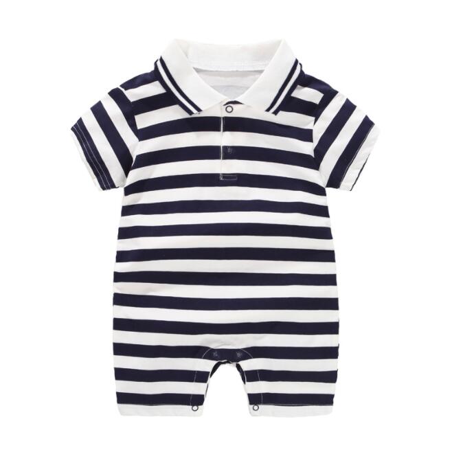 Style Summer Baby Boy girl Rompers 100% Cotton Gentleman Romper Toddler Kids Jumpsuits For Boys