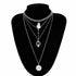 Multi Layer Lover Lock Pendant Choker Chain  Necklace For Women Luxury Jewelry Cool Style