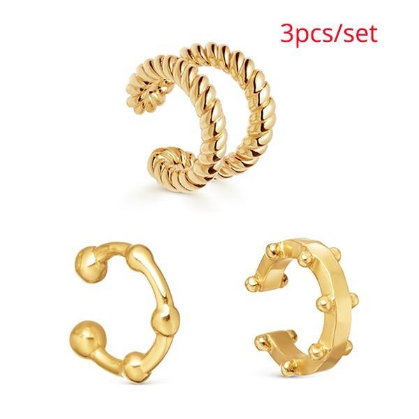 Trendy Luxury Pearl Clip on Earrings Epic Earcuffs For Women Elegant Gold Color C Shaped Stackable Ear Cuff Wedding Jewlery