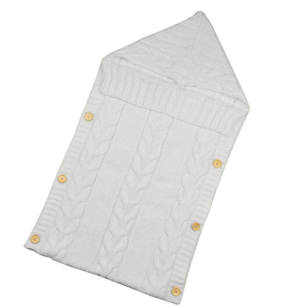 Warm Baby Blanket Knitted Newborn Swaddle Wrap Soft Footmuff Cotton Envelope For Stroller Accessories Blanket Bag