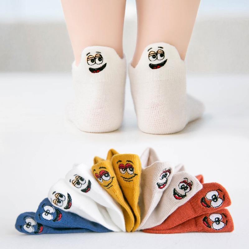 5Pairs Cartoon Embroider Multicolor Summer Spring Newborn Boy Kids Baby Girls Breathable Socks For Kids