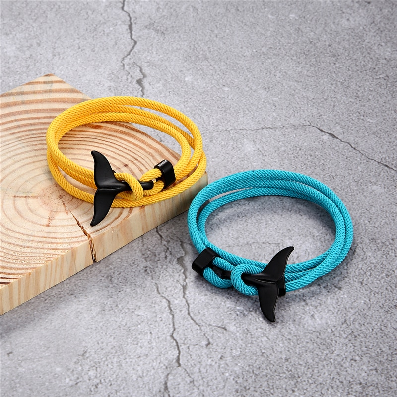 Elegant Modern Charm Whale Tail Amazing Anchor Bracelet For Men And Women Colorful Nice Survival Rope Great Couple Bracelets Homme Femme Lucky Lover Jewelry Water Sports