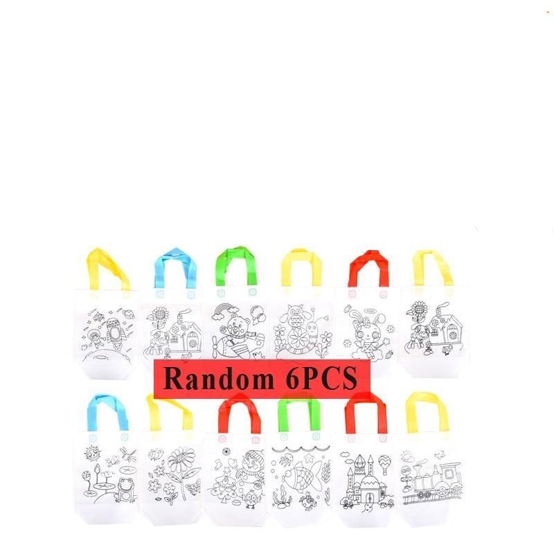 6Pcs Antistress Children Eco-friendly Graffiti Bag Kinderarten For  Hand Paiting For Kids