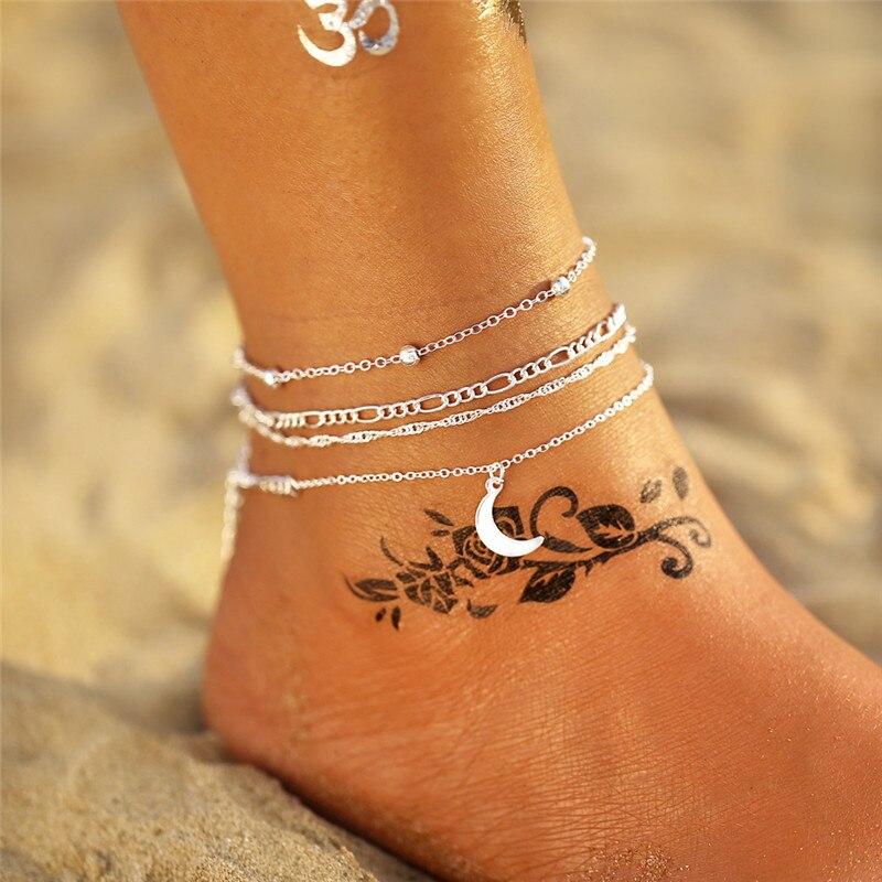 Brand NEW Handamde Luxury Bohemian Crystal Shell Anklets for Women Colorful Stone Multilayer Foot Bracelet In 19 Elegant Unique Designs