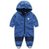 Ski suit For Children Soft Shell Outdoor Jacket Waterproof  Fleece Lining Jumpsuit For Boys and Girls In Modern Colorful Design