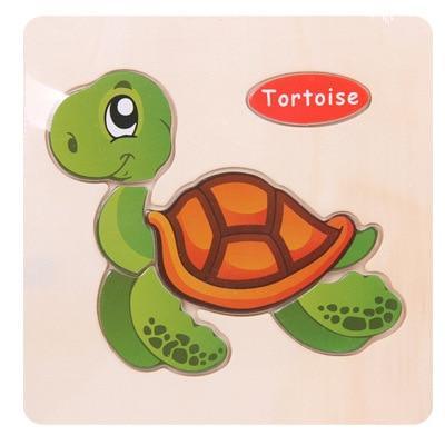 Baby Toys Wooden 3D Puzzle Cartoon Animal Intelligence Kids Educational Brain Teaser Children Tangram Shapes Learning