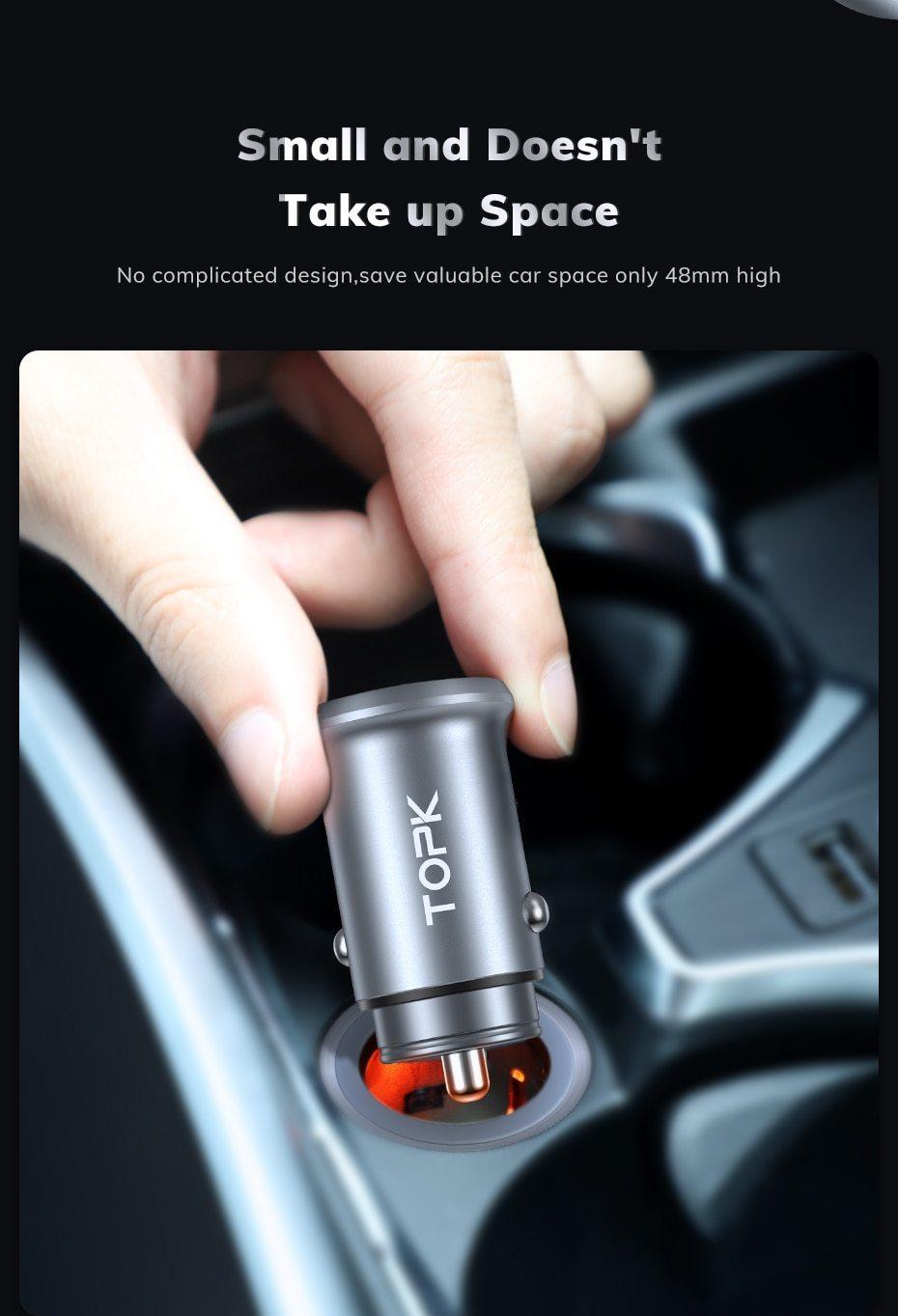 Mini Quick Charge 3.0 USB Car Charger Dual USB Fast Charger 3.1A Cellphone Universal Mobile Phone Charger