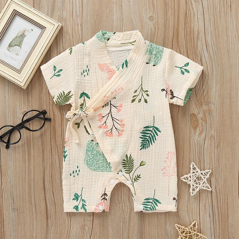 Summer Baby Girl/Boys Clothing Short-sleeved Rompers Jumpsuit Floral Print  Cute Soft Newborn Infant Baby Playwear For Girls and Boys Kids