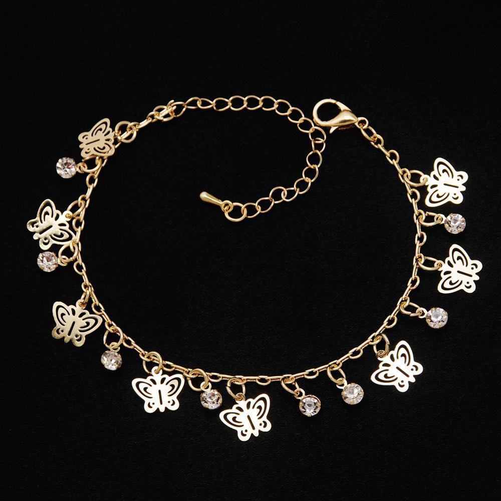 Luxury Modern Elegant Diamond Heart Chain Bracelet Gold Color for Women Love Heart Link Bracelet In Shiny Design