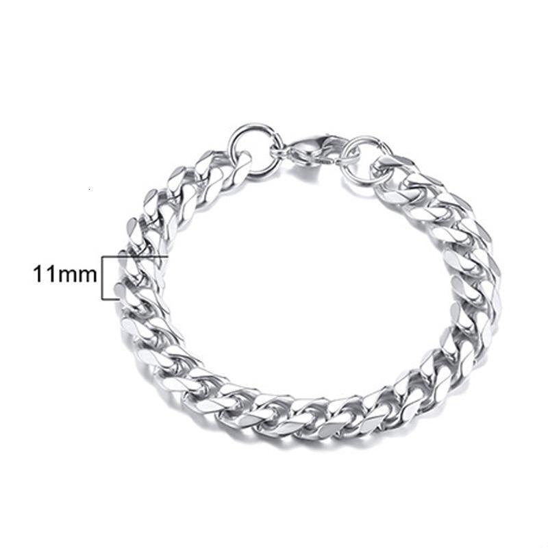 Men's Bracelet Curb Cuban Link Chain Stainless Steel Mens Womens Bracelets Bangle Gold Tone No Fade