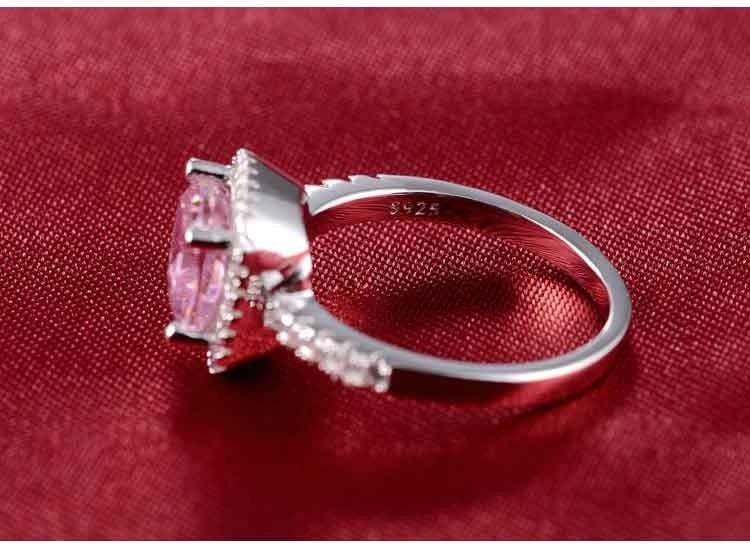 Popular 925 Sterling Silver Modern Cushion Cut Zircon Newest Jewelry Set Engagement Ring Elegance For Women Perfect Gift