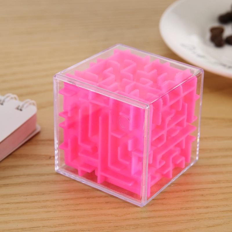 3D Maze Magic Cube Transparent Six-sided Puzzle Speed Cube Rolling Ball Game Maze Toys for Children Educational