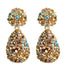 New Long Metal Hollowed-out Hanging Colorful Crystals Dangle Drop Earrings Fine Jewelry Accessories For Women