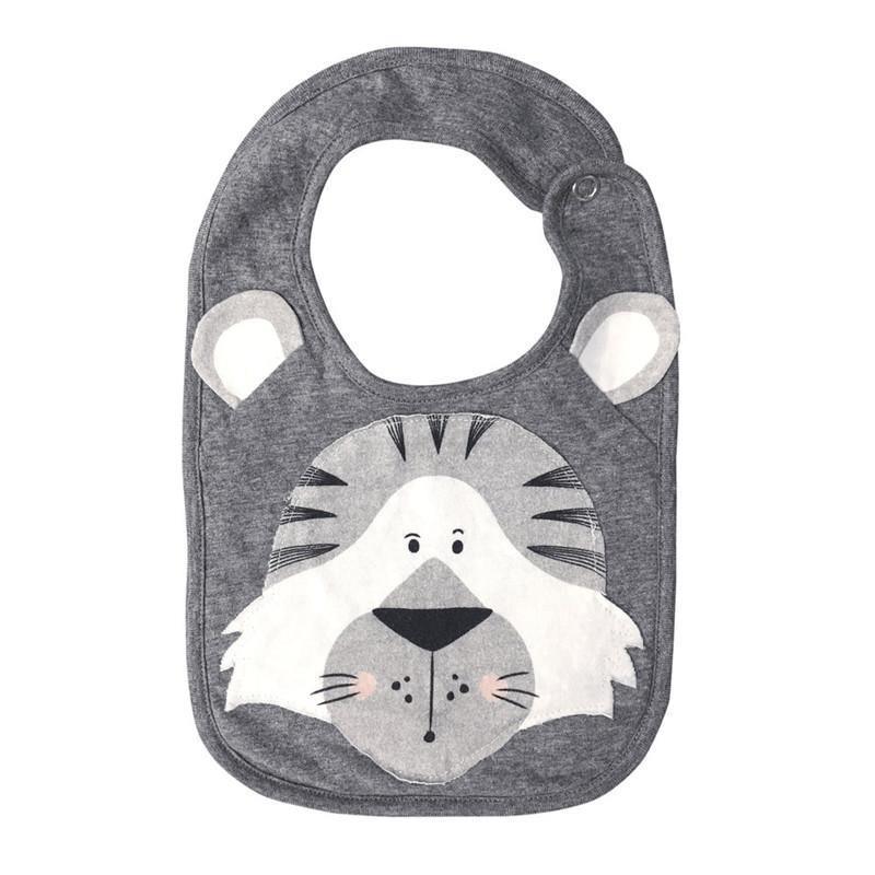 Luxury Cartoon Animal Cotton Printing Snap Button Bib Waterproof Saliva Towel Infant Cloths Feeding Apron For Kids