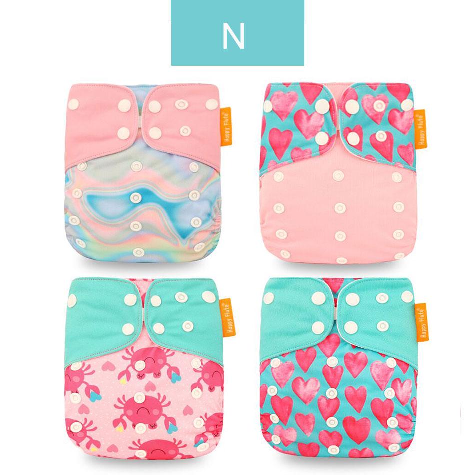 4PCS/SET Washable Eco-friendly Diaper Ecological Adjustable Nappy Reusable Cloth Diapers Set For Baby and Kids