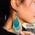 Handmade Modern Elegant Golden Silver Color Ethnic Acrylic Luxury Rainbow Beads Feather Drop Earrings for Women Boho Jewlery