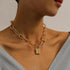 Multi Layer Lover Lock Pendant Choker Chain  Necklace For Women Luxury Jewelry Cool Style