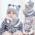 Kids Winter Hats for Girls and Boys Baby Crochet Warm Caps Scarf Set For Baby Kids In Modern Bear Design