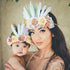 Luxury Modern Brazil Stlye Baby and Mother Feather Flower Headdress  Headwear European Flower Headband For Mother and Daughter